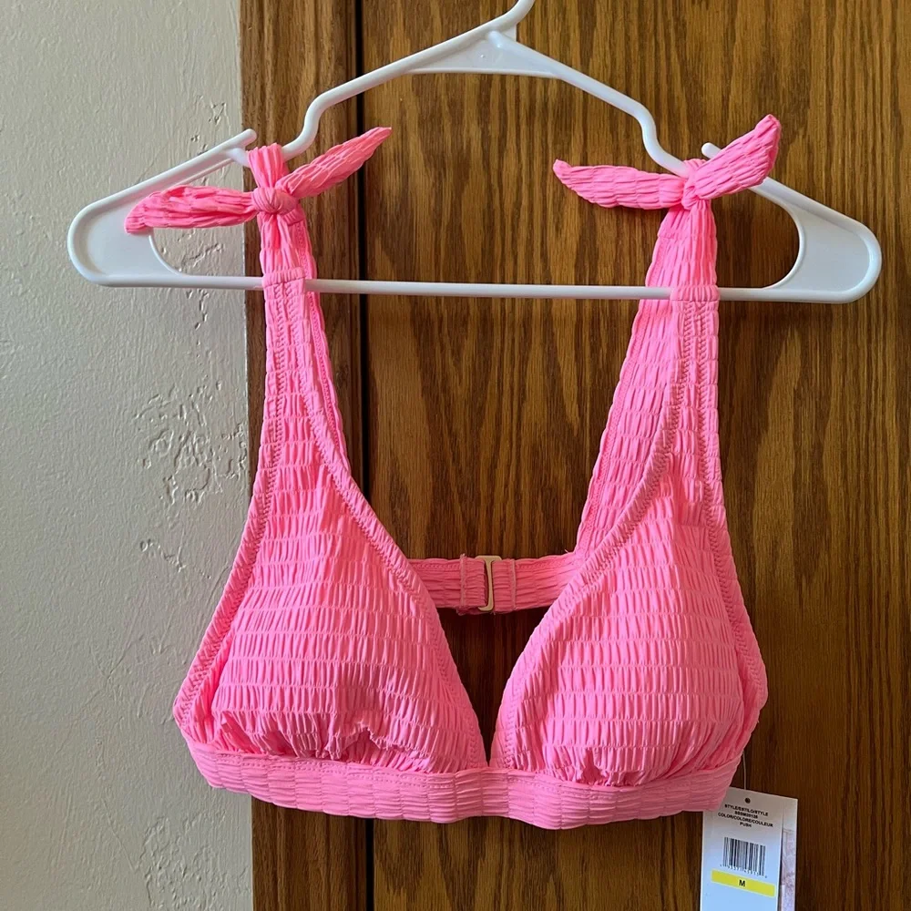 Jessica Simpson Pink Bikini Top Medium New - Picture 2 of 4